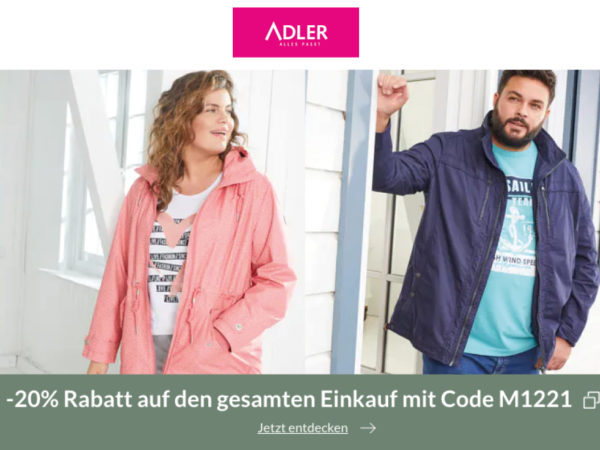 Adler Mode Rabatt Coupon